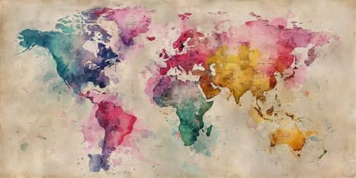 Diamond Painting Karte, 5D Diamond Painting Eckige Steine Groß XXL 60x150cm, DIY Diamant Painting Bilder Retro Diamant Malerei Cross Stitch Stickerei Set für Erwachsene, Haus Wanddekorationen (SQ3) von CHENLICXLF