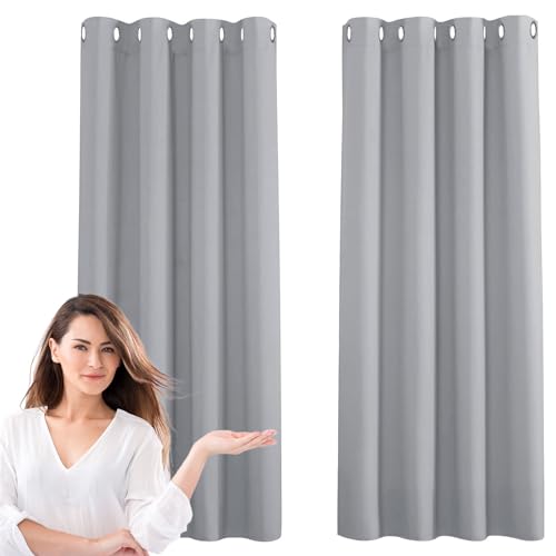 Gardinen Vorhänge Blickdicht 150 x 150 cm Thermo Vorhang Gegen Kälte Und Hitze Blickdicht Wohnzimmer Vorhänge Schlaufen Gardinen Vielen Farben Und Größen für Schlafzimmer Kinderzimmer, Hellgrau Gardinen Vorhänge Blickdicht 150 x 150 cm Thermo Vorhang Gegen Kälte Und Hitze Blickdicht Wohnzimmer Vorhänge Schlaufen Gardinen Vielen Farben Und Größen für Schlafzimmer Kinderzimmer, Hellgrau von CHENMIAO