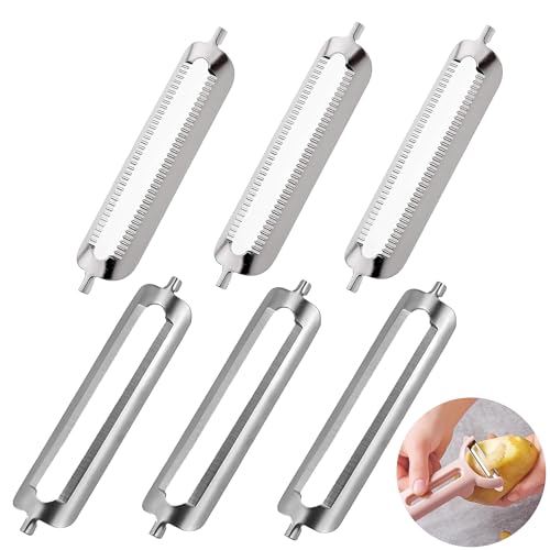 CHENNAN 6 Stück Schäler Ersatzklinge, Sparschäler Ersatzklingen Turbo Schäler, 2 Stile, Flache Klingen+Gezahnte Klingen, Ersatzklingen für Sparschäler Kartoffelschäler Peeler Schäler Küche (56mm) CHENNAN 6 Stück Schäler Ersatzklinge, Sparschäler Ersatzklingen Turbo Schäler, 2 Stile, Flache Klingen+Gezahnte Klingen, Ersatzklingen für Sparschäler Kartoffelschäler Peeler Schäler Küche (56mm) von CHENNAN