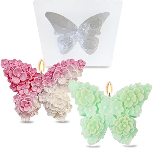CHENNAN Silikonform Schmetterling, Kerzen Silikonform, Schmetterling Kerzenform Silikon, Blumen Kerzenform zum Gießen, Schmetterling Gießformen, Silikon Kerzenformen zum Gießen (Weiß) von CHENNAN