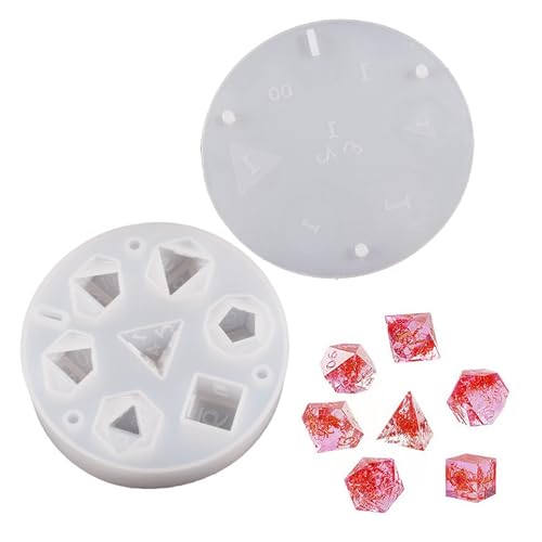 CHENNAN Spielwürfel Gießform, Polyedrische Würfel Gießharz Formen, Harz-Würfelformen, DIY Epoxidharz Silikonform für die Herstellung, Polyedrische Würfelform Set, für Herstellung von Kunsthandwerk (A) CHENNAN Spielwürfel Gießform, Polyedrische Würfel Gießharz Formen, Harz-Würfelformen, DIY Epoxidharz Silikonform für die Herstellung, Polyedrische Würfelform Set, für Herstellung von Kunsthandwerk (A) von CHENNAN
