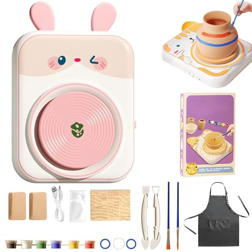 Cute Animal Pottery Wheel Set for Kids, Niedliche Tier Keramikrad für Kinder, Töpferscheibe für Kinder, Komplette Töpferset, DIY Keramik Kunst und Handwerk für Mädchen Jungen Geburtstag (2 Lehm-C) Cute Animal Pottery Wheel Set for Kids, Niedliche Tier Keramikrad für Kinder, Töpferscheibe für Kinder, Komplette Töpferset, DIY Keramik Kunst und Handwerk für Mädchen Jungen Geburtstag (2 Lehm-C) von CHENRI