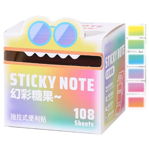 Cute Monster Pattern Sticky Note, Niedliche Monster Muster Haftnotizen, 105 Zettel süße Haftnotizen selbstklebend, Lustige Tier Notizzettel, Cartoon Notizbuch Geschenke für Kinder (A) von CHENRI