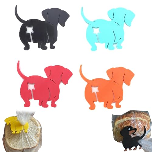 Dachshund Bread Bag Clip, Dackel Bag Clips, Lustiger 3D-gedruckter Dackel Brotbeutel Clip, Niedliche Hund Verschlussclips für Beutel, Lebensmittel Clips Geschenk für Hundeliebhaber (A) von CHENRI