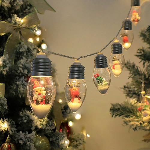 CHENRI Weihnachts-LED-Lichterkette 1.5M 10 LED Lichterkette Außen Lichterkette Glühbirne Weihnachten Lichterkette Weihnachtsmann Fairy Lights Dekorative Lampe für Weihnachtsbaum Party Garten Mix von CHENRI