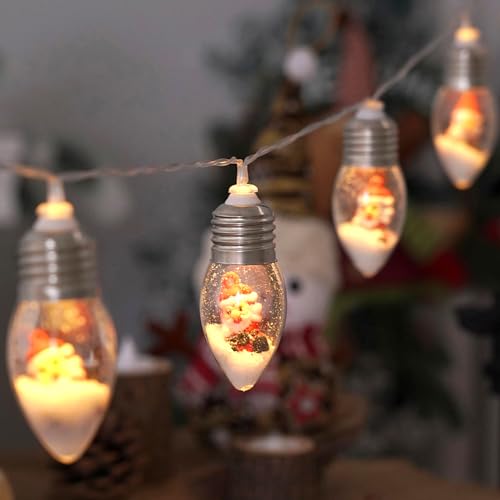 Weihnachts-LED-Lichterkette, 1.5M 10 LED Lichterkette Außen, Lichterkette Glühbirne Weihnachten Lichterkette, Weihnachtsmann Fairy Lights, Dekorative Lampe für Weihnachtsbaum, Party, Garten (Santa) Weihnachts-LED-Lichterkette, 1.5M 10 LED Lichterkette Außen, Lichterkette Glühbirne Weihnachten Lichterkette, Weihnachtsmann Fairy Lights, Dekorative Lampe für Weihnachtsbaum, Party, Garten (Santa) von CHENRI