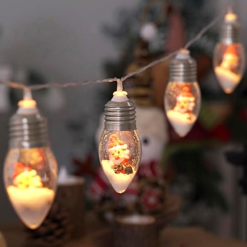 CHENRI Weihnachts-LED-Lichterkette 1.5M 10 LED Lichterkette Außen Lichterkette Glühbirne Weihnachten Lichterkette Weihnachtsmann Fairy Lights Dekorative Lampe für Weihnachtsbaum Party Garten Santa von CHENRI