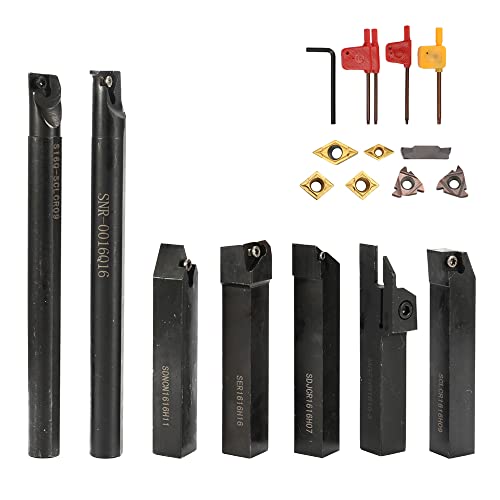 CHENTON 16-mm-Schaft, 7-teilig, mit Hartmetall-RT-Schraubenschlüssel, DIY-Set, Metall, Stahl, Drehmaschine, Bohrstangenhalter, Drehwerkzeug von CHENTON