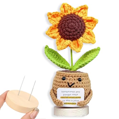 2-teiliges Set mit positiven Häkel-Sonnenblumen mit Karte, niedliches Geschenk zur emotionalen Unterstützung, positive Häkelblumen, Geschenk für Frauen, Ermutigung, Freunde, Geschenke für Lehrer 2-teiliges Set mit positiven Häkel-Sonnenblumen mit Karte, niedliches Geschenk zur emotionalen Unterstützung, positive Häkelblumen, Geschenk für Frauen, Ermutigung, Freunde, Geschenke für Lehrer von CHENYUOUYANG