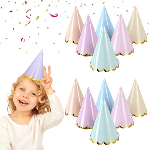 Kegelhüte für Kinder mit goldfarbener Paspelierung, bunte Geburtstagshüte für Kinder, Mini-Partyhut für Spielzeugtiere mit elastischer Schnur für Kinder, Haustiere, Babypartys, Hochzeiten, Partys Kegelhüte für Kinder mit goldfarbener Paspelierung, bunte Geburtstagshüte für Kinder, Mini-Partyhut für Spielzeugtiere mit elastischer Schnur für Kinder, Haustiere, Babypartys, Hochzeiten, Partys von CHENYUOUYANG