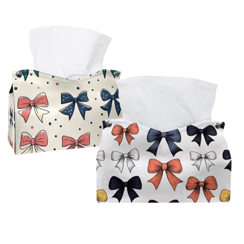Set mit 2 Taschentuchboxen, verschiedene Schleifen, Geschenkbänder (1) Taschentuchbox-Halter, Gesichtsserviettenspender für Badezimmer, Küche, Schlafzimmer, Büro, Hotel von CHENZZZZ