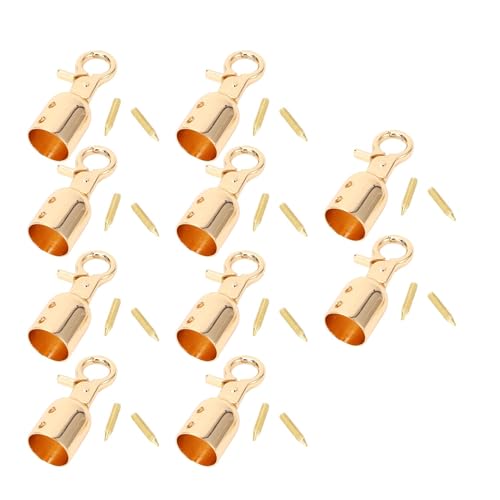 10 Sets Kabelendkappe Zinklegierung Multifunktionales rotierendes Schmuckarmband Endkappe für Taschen Schuhe Anhänger (Gold) von CHEOTIME