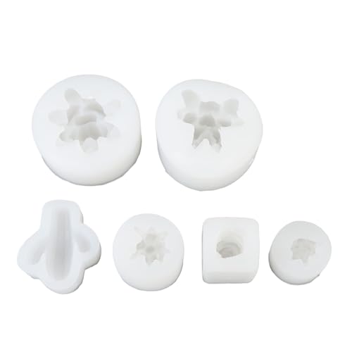 6pcs 3D -Pflanze Fondant Set, Rose Silicon für Kerzenseife, handgefertigtes Kuchendessert Dekoration Schokoladen -Cupcake -Süßigkeiten -Eisform, Harzbetonkunsthandwerk von CHEOTIME