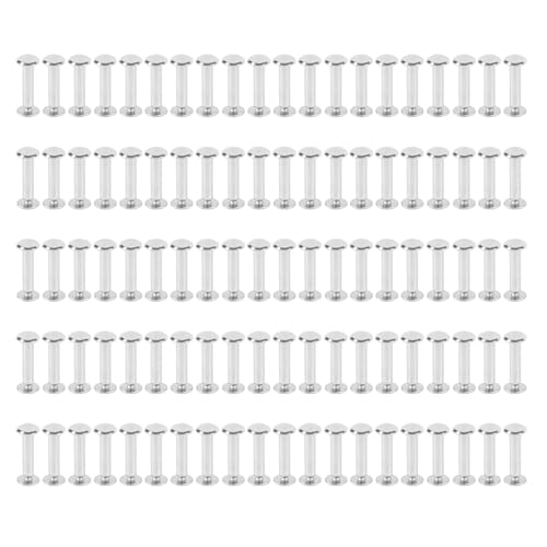 CHEOTIME 100 Sets M2.5 Nietenbolzen-Set, 0,14 x 0,55 x 0,28 Zoll, Flachrundkopf-Nietenbolzen-Befestigungsset, Reparaturnieten-Set, verschiedene Bindeschraubennieten, verwendet für (3,5 * 15 * 7mm) von CHEOTIME