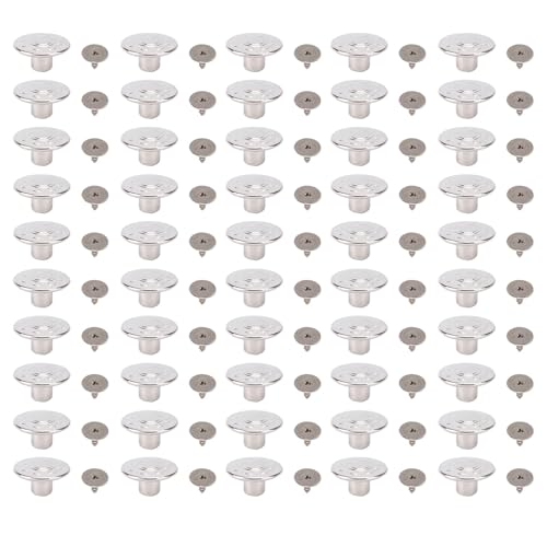 CHEOTIME 50 Sets Ersatz-Jeansknöpfe, 17 mm Hosenknöpfe, Sternmuster, Einstellknöpfe aus Edelstahl mit 2 x 6,5 mm Spitze, Kreuzungsschraube für Gürtel CHEOTIME 50 Sets Ersatz-Jeansknöpfe, 17 mm Hosenknöpfe, Sternmuster, Einstellknöpfe aus Edelstahl mit 2 x 6,5 mm Spitze, Kreuzungsschraube für Gürtel von CHEOTIME