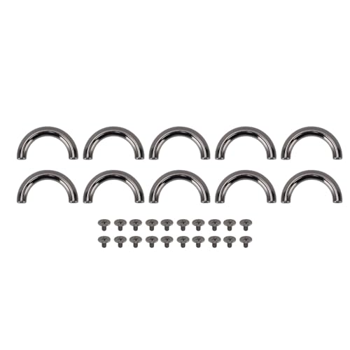 Cheotime 10 -Sets Metall D Ringstecker Schnallen für Beutel, D Ringanschluss Schnalle Bogenbrücke D Ringschnalle für Geldbeutelbeutel Hardware Nähen DIY Lederhandwerk (Schwarz) von CHEOTIME