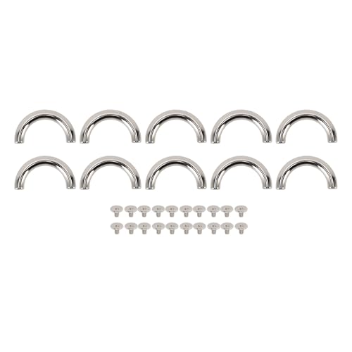 Cheotime 10 -Sets Metall D Ringstecker Schnallen für Beutel, D Ringanschluss Schnalle Bogenbrücke D Ringschnalle für Geldbeutelbeutel Hardware Nähen DIY Lederhandwerk (Silber) von CHEOTIME
