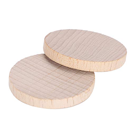 Cheotime 100pcs unvollendete Holzkreisscheibe, leere Holzscheiben unvollendete Holzringe leere Holzornamente für Dekoration DIY Bastelkunstzubehör (4cm) von CHEOTIME