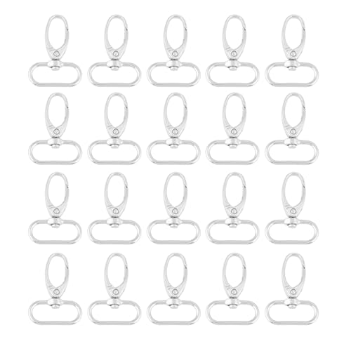 Cheotime 20 Pcs Drehverschluss Schwenkschnapphaken, Zinklegierungsmetall Trigger Clips Lanyard -Schnapphaken für Schlüsselanhänger machen Geldbörse Hardware DIY Basteln 1 Zoll (25mm) von CHEOTIME