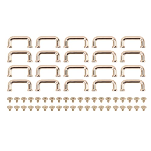 Cheotime 20 Sets Bogenbrückenschnalle, Metall U Form Schnalle -Set -Schnallen Schnallen Kettenriemenanschluss mit 5,5 mm gekreuzten Schrauben Häppchen für Taschen (Gold) von CHEOTIME