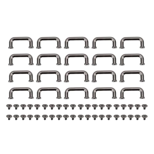 Cheotime 20 Sets Bogenbrückenschnalle, Metall U Form Schnalle -Set -Schnallen Schnallen Kettenriemenanschluss mit 5,5 mm gekreuzten Schrauben Häppchen für Taschen (Schwarz) von CHEOTIME