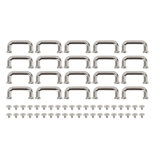 Cheotime 20 Sets Bogenbrückenschnalle, Metall U Form Schnalle -Set -Schnallen Schnallen Kettenriemenanschluss mit 5,5 mm gekreuzten Schrauben Häppchen für Taschen (Silber) von CHEOTIME