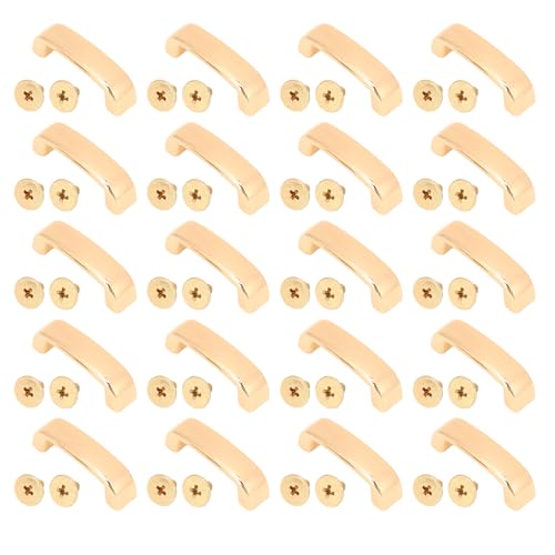 Cheotime 20 Sets Metall D Ringstecker Schnallen für Beutel, Bogenbrücke D Ring Schnalle Kettenbandanschluss mit pH Schrauben Metallring für Lederhandwerk (Gold) von CHEOTIME