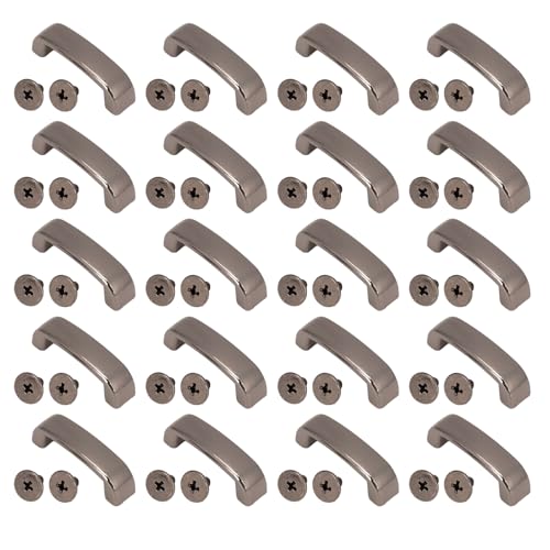 Cheotime 20 Sets Metall D Ringstecker Schnallen für Beutel, Bogenbrücke D Ring Schnalle Kettenbandanschluss mit pH Schrauben Metallring für Lederhandwerk (Schwarz) von CHEOTIME
