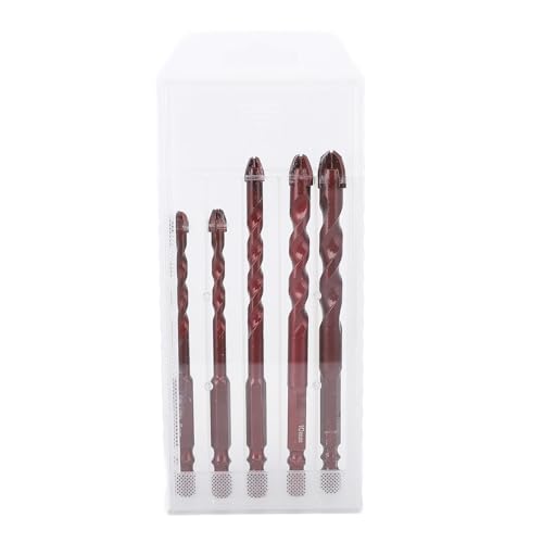 Cheotime 5 Stcs 1/4 Zoll Mauerwerk Bohrer Set, Betonbohrer Bit Set 5 6 8 10 12 mm Wolfram Stahllegierung Carbid Tipp Bohrbits Sechskant Shank für Betonfliesenziegelstein Cheotime 5 Stcs 1/4 Zoll Mauerwerk Bohrer Set, Betonbohrer Bit Set 5 6 8 10 12 mm Wolfram Stahllegierung Carbid Tipp Bohrbits Sechskant Shank für Betonfliesenziegelstein von CHEOTIME
