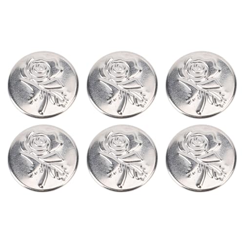 Cheotime 50 -Sets Metallhosen Knöpfe, 17mm Ledergürtel Nieten Rose Muster Silber Farbkappe Spitzschraube Ersatzhosen Tasten für Handfahrzeuge Cheotime 50 -Sets Metallhosen Knöpfe, 17mm Ledergürtel Nieten Rose Muster Silber Farbkappe Spitzschraube Ersatzhosen Tasten für Handfahrzeuge von CHEOTIME