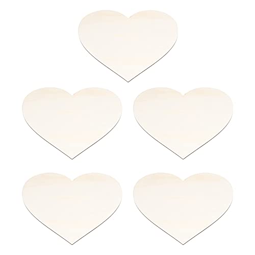 Cheotime 5pcs hölzerne Herzausschnitte, pappelhölzerne Herzscheibe DIY -Handwerksformen, Holz Herz für Familienurlaubsdekoration, Handgezeichnete Geschenkanhänger von CHEOTIME