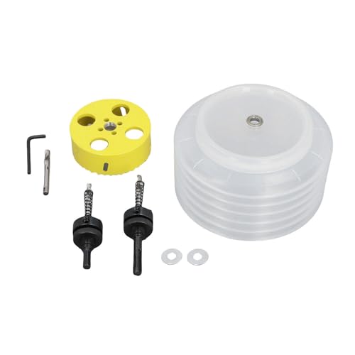 Cheotime 6 1/4 -Zoll -Lochsäge mit Staubschale, gelbe BI -Metall -Loch -Cutter mit Staubschüsselfänger mit 2 Leiche für LED -Einbauleuchten Holz PVC Iron Plastics von CHEOTIME