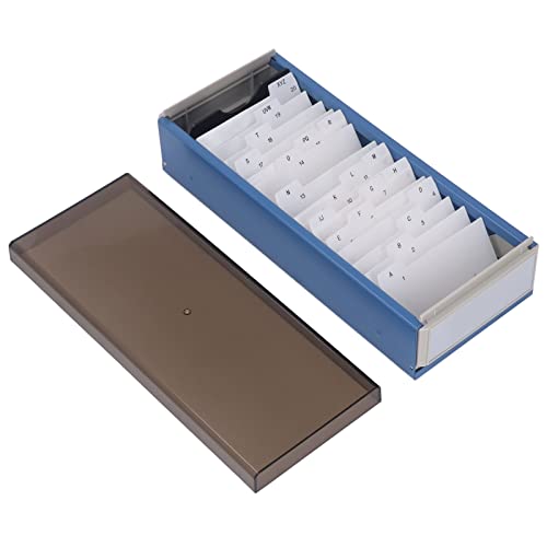 Cheotime 800 -Kapazitätskartenhalter, Business -Karteikartenorganisator mit einem bis z -Teiler decken robuste Eisen- und Plastik -Büro -Aktenbox für Visitenkarten ab (Blau) von CHEOTIME