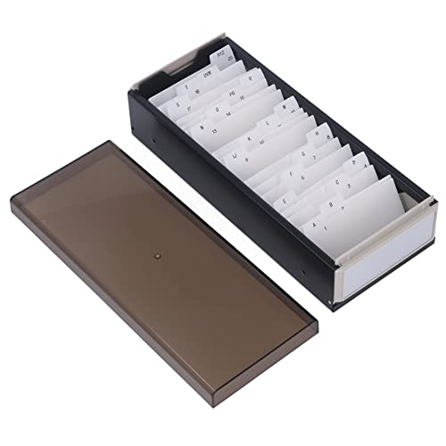 Cheotime 800 -Kapazitätskartenhalter, Business -Karteikartenorganisator mit einem bis z -Teiler decken robuste Eisen- und Plastik -Büro -Aktenbox für Visitenkarten ab (Schwarz) von CHEOTIME
