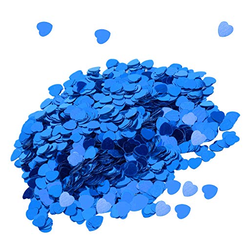 Cheotime Heart Confetti Bulk, PVC -Tisch Glitter Romantische Herzensgeformte Dekoration für Hochzeitsfeier DIY Valentinstag Dekor -Fotoshootings (3000pcs) (red) (blue) von CHEOTIME
