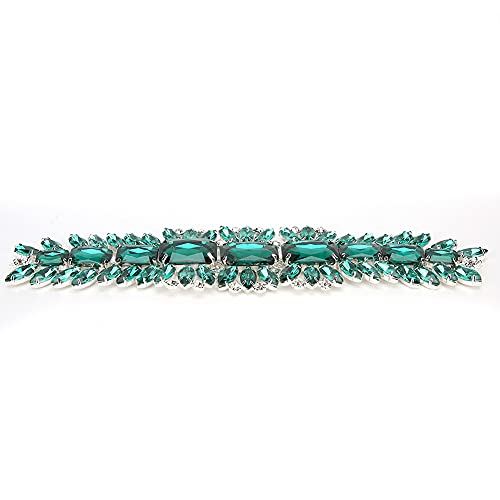 Cheotime Kristall Strasskettenkette, Diamant funkelnder Strasskettenbänder Bahndekoration für das Nähen von Handwerkshochzeitskleidern Kleidungsstücken Dekoration Dekoration (Grün) von CHEOTIME