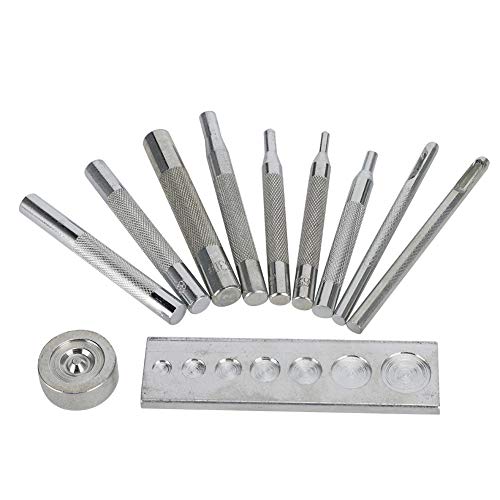 Cheotime Leder -Stempel -Snap -Kit, Metall -Schnappknopfverschluss Setter Leder DIY Installation Tool Nietsetter mit Basis für Punch Hole Installieren Sie den Nietknopf von CHEOTIME