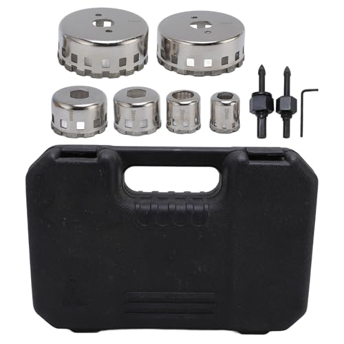 Diamond Hole Saw Saw Tile Drill Bits Kit, 9pcs gezackte Löschenfliesen -Kern -Bohrer -Set, Lochsäge Sets für Keramik, Glas, Fliesen, Gips, Marmor, Granit Diamond Hole Saw Saw Tile Drill Bits Kit, 9pcs gezackte Löschenfliesen -Kern -Bohrer -Set, Lochsäge Sets für Keramik, Glas, Fliesen, Gips, Marmor, Granit von CHEOTIME