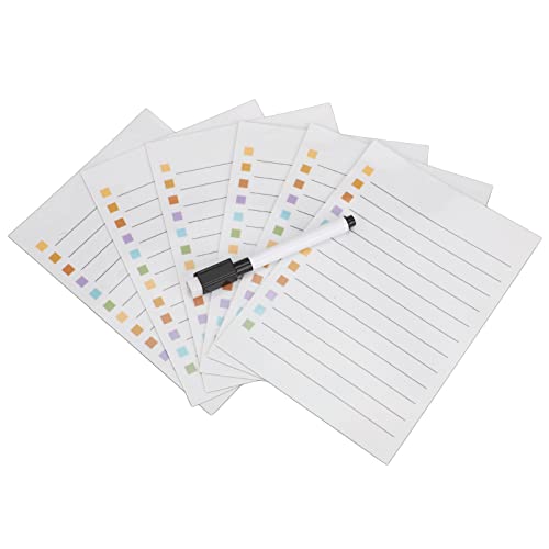 Trocken Abwischbare To-Do-Liste, Whiteboard-Aufkleber, Trocken Abwischbare To-Do-Liste, 6er-Pack, Wiederverwendbare, Linierte Haftnotizen, Die an Wand Und Schreibtisch Haften (alle Glatten Oberflächen von CHEOTIME