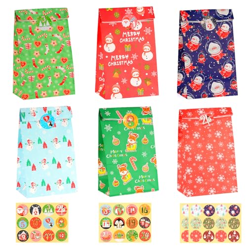 CHEPULA Papiertüten Weihnachten, Adventskalender Zum Befüllen, 24 Stück Klein Weihnachtstüten, Weihnachts Geschenktüten, Adventstüten zum Befüllen, Bunt Papier Geschenk Tüten zum Befüllen für Kinder CHEPULA Papiertüten Weihnachten, Adventskalender Zum Befüllen, 24 Stück Klein Weihnachtstüten, Weihnachts Geschenktüten, Adventstüten zum Befüllen, Bunt Papier Geschenk Tüten zum Befüllen für Kinder von CHEPULA