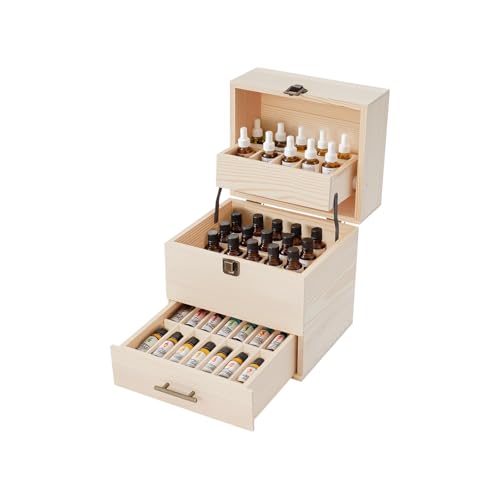 59 Steckplätze Ätherische Öle Holzbox, Holz Holzkiste ätherische Ständer Halter, Aufbewahrungskoffer Box Multifunktions Aufbewahrungsbox, für Nagellack Duftöle Lippenstift und Parfümlagerung 59 Steckplätze Ätherische Öle Holzbox, Holz Holzkiste ätherische Ständer Halter, Aufbewahrungskoffer Box Multifunktions Aufbewahrungsbox, für Nagellack Duftöle Lippenstift und Parfümlagerung von CHERIPOLI