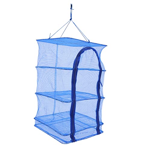 CHERIPOLI 4 Ebenen Tockennetz Haken Zipper Plant Drying Rack Mesh, Trockenregal Geeignet getrocknetem Blumen Fisch Fleisch Früchten Drynet Trockner von CHERIPOLI