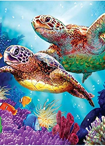 CHEUALY Malen nach Zahlen Schildkröte DIY Ölgemälde Geschenk für Erwachsene Kinder Malen nach Zahlen Kits 30x40cm von CHEUALY