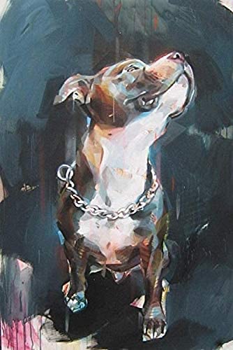 CHEUALY Malen nach Zahlen für Erwachsene Stafford Bullterrier Hund Digitales Ölgemälde auf Leinwand für Erwachsene Kinder Geburtstag Hochzeit Unterkunft Dekorationen Geschenke 30x40cm von CHEUALY