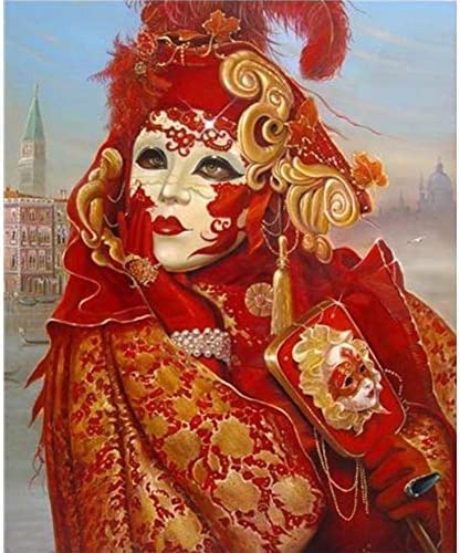 CHEUALY DIY 5D Diamond Painting By Number Kit, Full Round Drill Stickerei Kreuzstich Bilder Kunsthandwerk Home Wall Decor Beauty Mask 40x50CM CHEUALY DIY 5D Diamond Painting By Number Kit, Full Round Drill Stickerei Kreuzstich Bilder Kunsthandwerk Home Wall Decor Beauty Mask 40x50CM von CHEUALY
