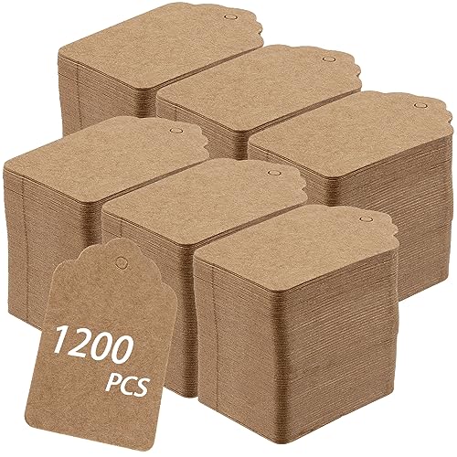 CHEUKYIU 1200 Stück Kraftpapier Anhänger Kleinen Preisetiketten Hängeetiketten 5 x 3,2cm Mini Geschenk Anhänger DIY Etiketten zum Basteln, Weihnachten, Geburtstag, Hochzeitr, Braun CHEUKYIU 1200 Stück Kraftpapier Anhänger Kleinen Preisetiketten Hängeetiketten 5 x 3,2cm Mini Geschenk Anhänger DIY Etiketten zum Basteln, Weihnachten, Geburtstag, Hochzeitr, Braun von CHEUKYIU