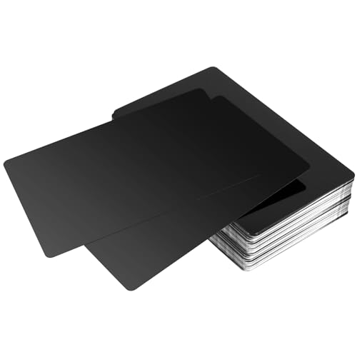 CHEUKYIU 150 Stück 0.21mm Metall Visitenkarten Rohlinge Schwarz Lasergravierte Visitenkarte Aluminium Rohlinge zum Gravieren für Haus Büro Kunden DIY Geschenk Karten,86x54 mm, 3,4x2,13 Zoll CHEUKYIU 150 Stück 0.21mm Metall Visitenkarten Rohlinge Schwarz Lasergravierte Visitenkarte Aluminium Rohlinge zum Gravieren für Haus Büro Kunden DIY Geschenk Karten,86x54 mm, 3,4x2,13 Zoll von CHEUKYIU