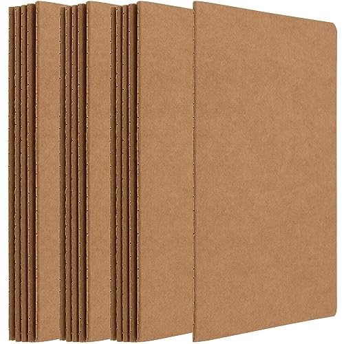CHEUKYIU 16er (30 Blätter/Buch) A5 Notizbuch Kraftpapier A5 Liniert Notizblock Liniert Notizbücher Kraft Cover für Notizen, DIY, Bullet Journal, Memo, Malerei, 14 x 21cm, 250g/m² von CHEUKYIU