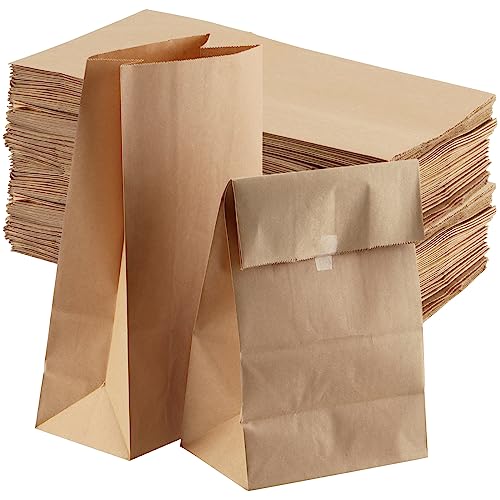 CHEUKYIU 80 Stück Papiertüten Klein 15 x 9 x 27cm Kraftpapier Tüten Groß Braune Papiertüten Kraft Geschenktüten Verpackungstüten für Geburtstagsfeiern, Weihnachten, Brot, Belegte, Keks von CHEUKYIU