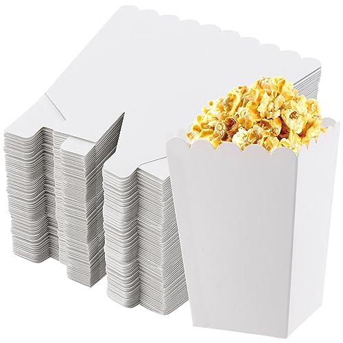 CHEUKYIU 80 Stück Popcorn Tüten Popcorntüten Weiß Popcorn Boxen Klein Popcorn Container Candybar Tüten wird um Snacks, Popcorn, Süßigkeiten in Partys, Kino, und Familienfeier, 5.5x7.5x10.7cm von CHEUKYIU
